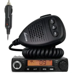 luiton lt 198 ultra compact mobile cb radio with orange lcd and external speaker jack 1