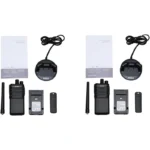 luiton two way radio set with compatible voice scrambler and acoustic tube earpieces 6